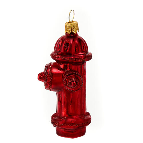 Hydrant przeciwpożarowy dekoracja na choinkę szkło dmuchane 3
