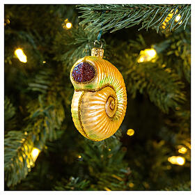 Concha nautilus decoraciones árbol Navidad vidrio soplado