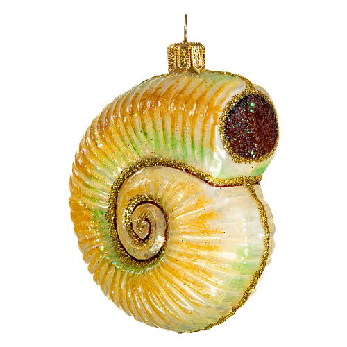 Concha de Nautilus enfeite para árvore de Natal vidro soprado 4