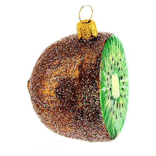 Kiwi enfeite vidro soprado para árvore de Natal 4