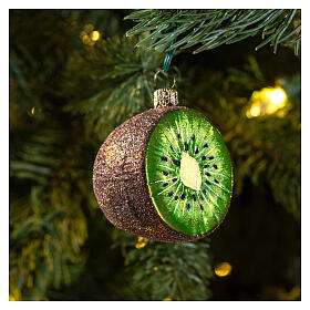 Kiwi Christmas tree decoration blown glass