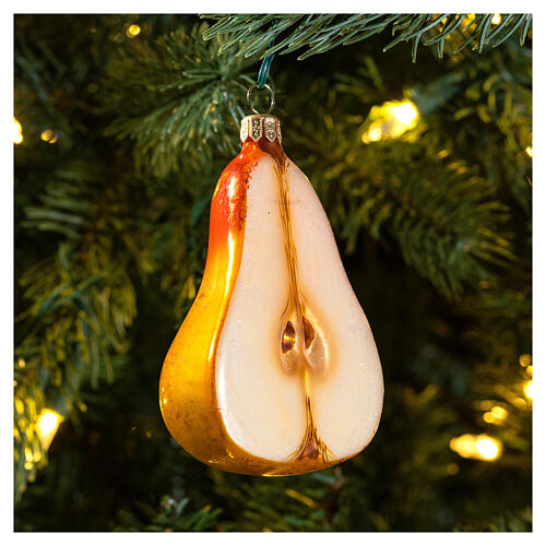 Pear, blown glass, Christmas tree decoration 2