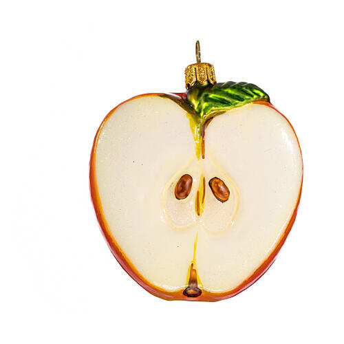 Jabłko połówka dekoracja na choinkę szkło dmuchane 1