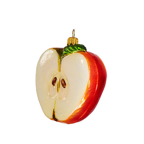 Jabłko połówka dekoracja na choinkę szkło dmuchane 3