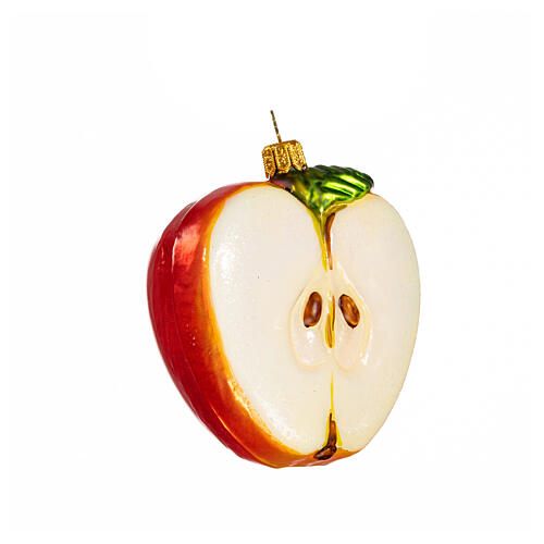 Jabłko połówka dekoracja na choinkę szkło dmuchane 4