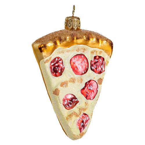 Slice of pizza, blown glass, Christmas tree decoration 4