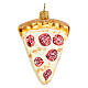 Slice of pizza, blown glass, Christmas tree decoration s1