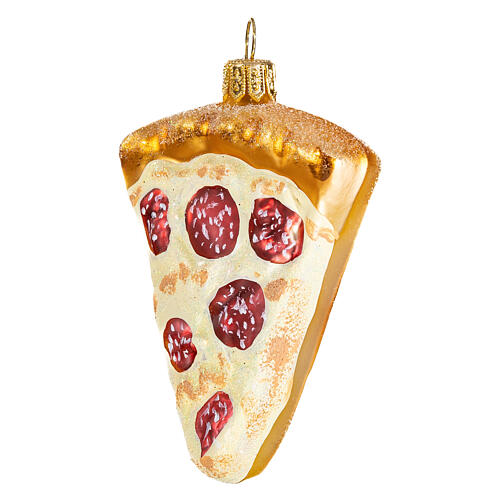 Trancio pizza decorazioni albero Natale vetro soffiato 3