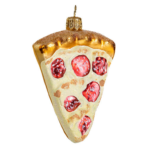 Trancio pizza decorazioni albero Natale vetro soffiato 4