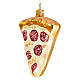 Pizza slice Christmas tree decoration in blown glass s3