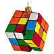 Rubik's cube blown glass Christmas tree ornament s1