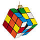 Rubik's cube blown glass Christmas tree ornament s3