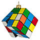 Rubik's cube blown glass Christmas tree ornament s4