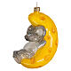Mouse on a moon of cheese, Christmas tree decoration of blown glass s4