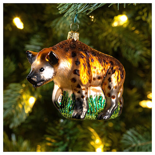 Hyena, Christmas tree decoration of blown glass 2