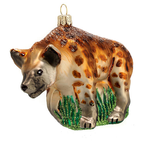 Hyena, Christmas tree decoration of blown glass 3