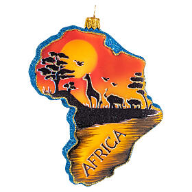 Africa Christmas tree ornament in blown glass