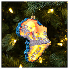 Africa Christmas tree ornament in blown glass