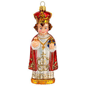 Jesus Child of Prague, Christmas tree decoration of blown glass