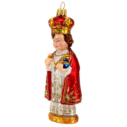 Infant Jesus Prague Christmas tree decoration in blown glass 3