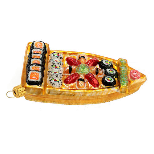 Sushi boat Christmas tree ornament in blown glass 5
