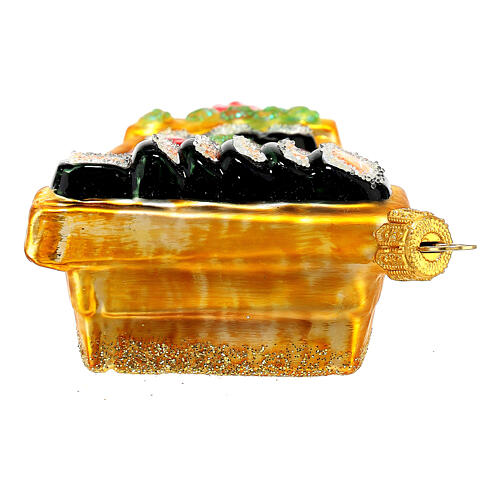 Sushi boat Christmas tree ornament in blown glass 6
