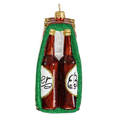 Pacote de cerveja enfeite vidro soprado para árvore de Natal 5