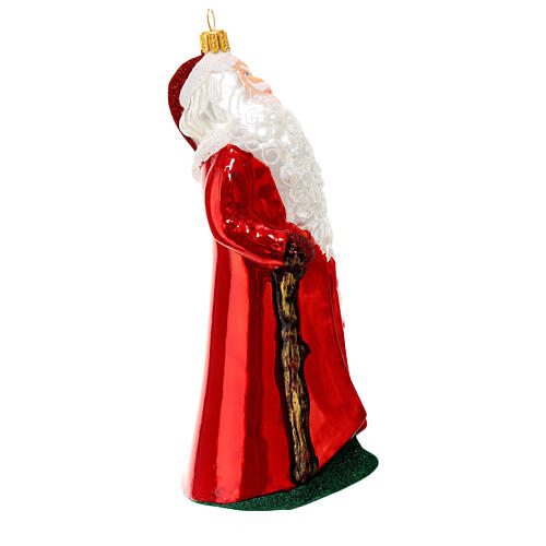 Santa with bells, blown glass, Christmas tree decoration 6