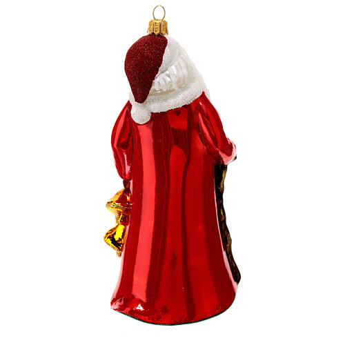 Santa with bells, blown glass, Christmas tree decoration 7