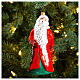 Pai Natal com sinos enfeite vidro soprado para árvore de Natal s2