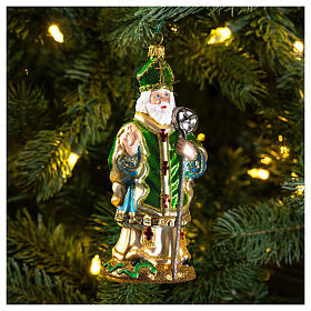 St Patrick Christmas tree ornament in blown glass
