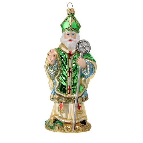St Patrick Christmas tree ornament in blown glass 1