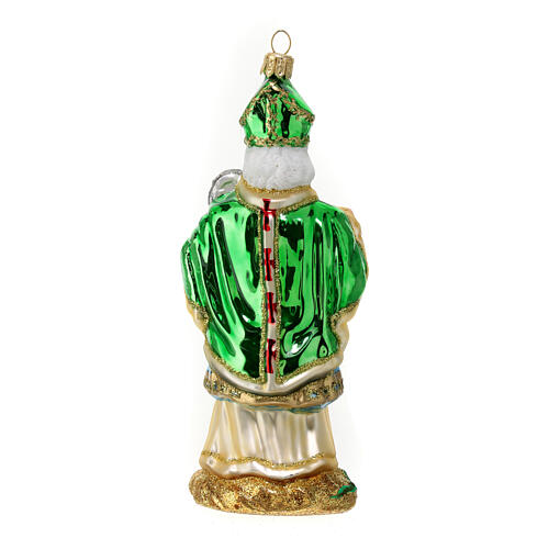 St Patrick Christmas tree ornament in blown glass 5
