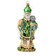 St Patrick Christmas tree ornament in blown glass s1