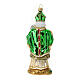 St Patrick Christmas tree ornament in blown glass s5