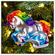 Unicorn Christmas tree ornament in blown glass s2