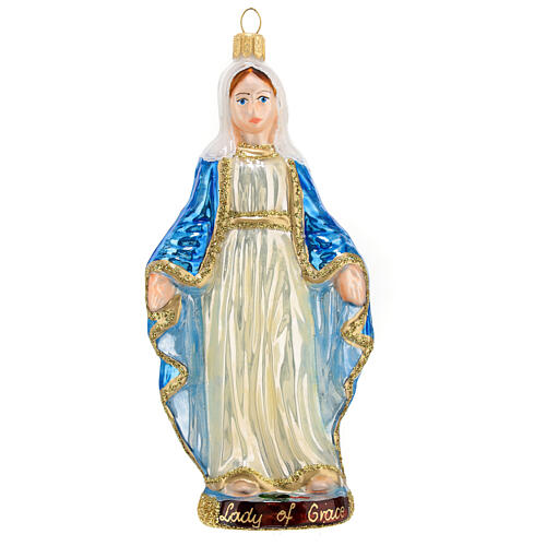 Our Lady of Grace Christmas tree decoration in blown glass 1