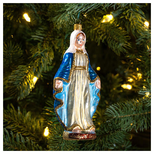Our Lady of Grace Christmas tree decoration in blown glass 2