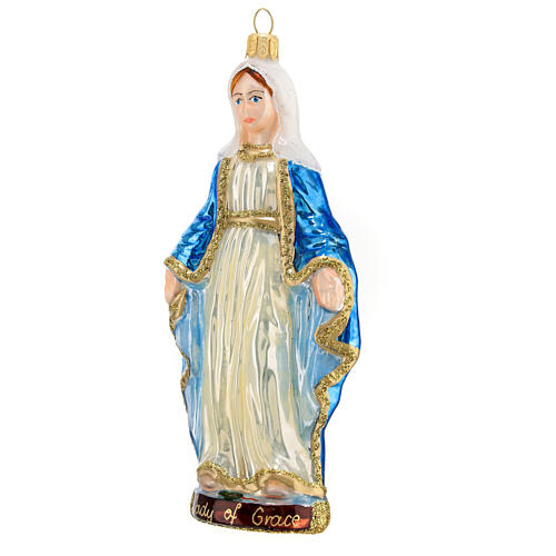 Our Lady of Grace Christmas tree decoration in blown glass 3