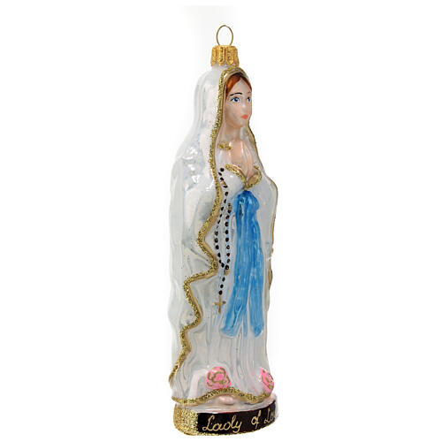 Notre-Dame de Lourdes ornement en verre soufflé pour sapin de Noël 4