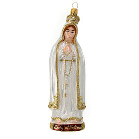 Notre-Dame de Fatima ornement en verre soufflé pour sapin de Noël
