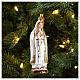 Nossa Senhora de Fátima vidro soprado enfeite para árvore de Natal s2