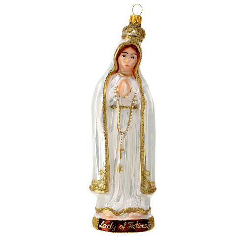 Our Lady of Fatima Christmas tree decoration in blown glass 1