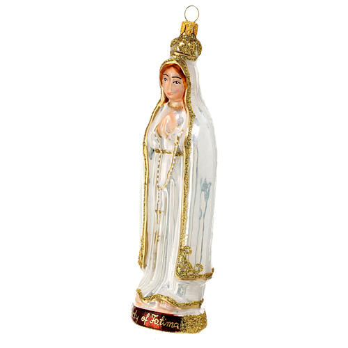 Our Lady of Fatima Christmas tree decoration in blown glass 3