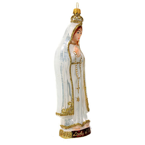 Our Lady of Fatima Christmas tree decoration in blown glass 4