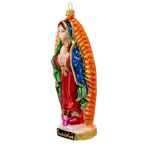 Our Lady of Guadalupe Christmas tree decoration in blown glass 3