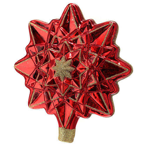 Étoile Lumineuse Rouge Pour Sapin De Noël - En Métal Et Fil Cuivré, 25x20x5 Cm - Cimier Décoratif Scintillant