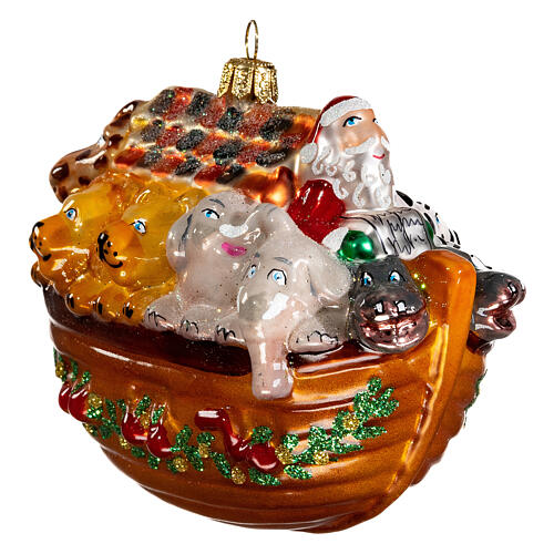 Santa's ark, Christmas tree decoration, blown glass 4