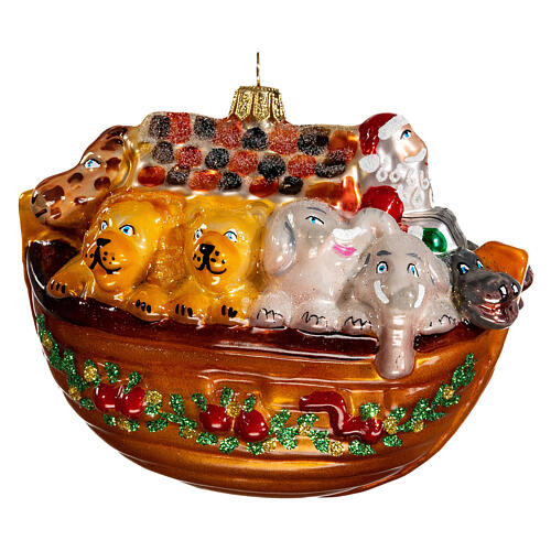 Santa's ark, Christmas tree decoration, blown glass 5