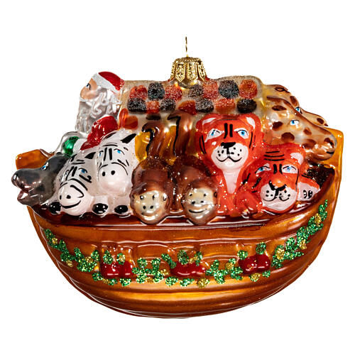 Santa's ark, Christmas tree decoration, blown glass 6